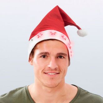 Immagini Cappello Di Babbo Natale.Cappello Di Babbo Natale Con Stelle Led